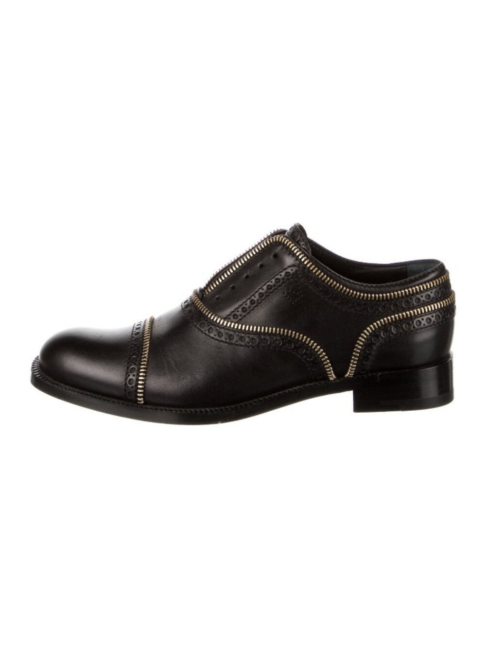 Louis Vuitton Leather Eyelet Trim Oxfords Women's Size 36.5